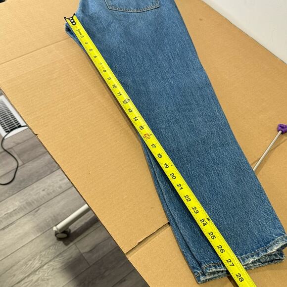 Levi’s Wedgie Straight Fit Denim High Rise Button Fly Jeans Medium Wash - Picture 12 of 13